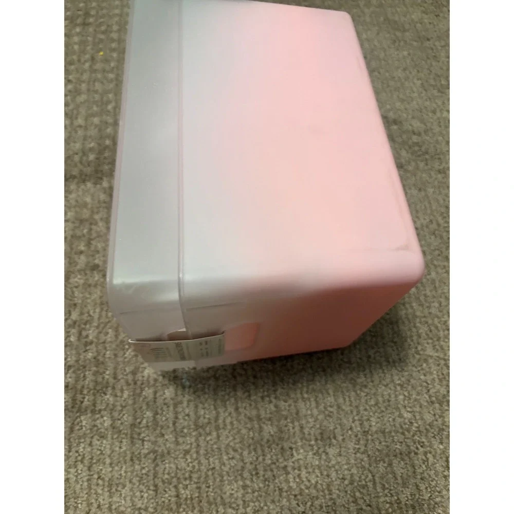 Pink Ombre Frosted Plastic Storage Bins with Handles Set of 2 Laundry Organizers